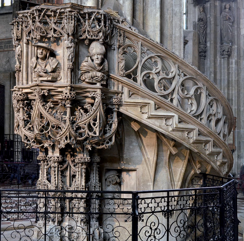 Pilgram, pulpito pietra arenaria Vienna