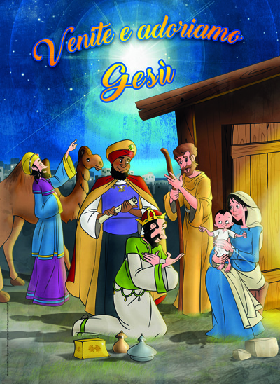 Poster Natale: Venite e adoriamo Gesù